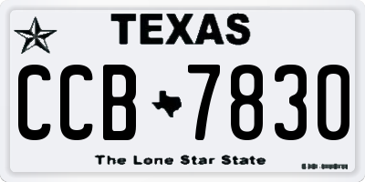 TX license plate CCB7830
