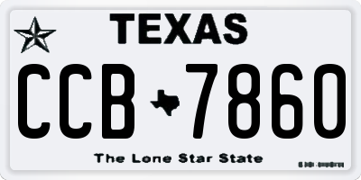 TX license plate CCB7860