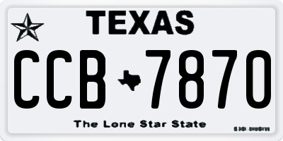TX license plate CCB7870