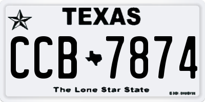 TX license plate CCB7874