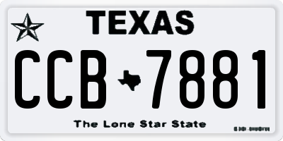 TX license plate CCB7881