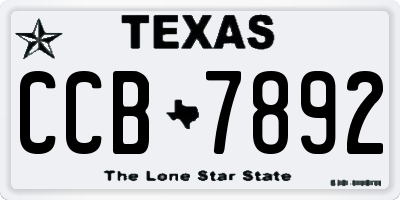 TX license plate CCB7892