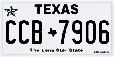 TX license plate CCB7906