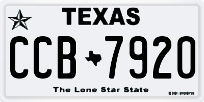 TX license plate CCB7920