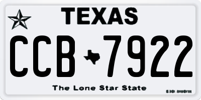 TX license plate CCB7922
