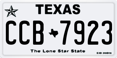TX license plate CCB7923