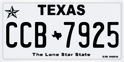 TX license plate CCB7925