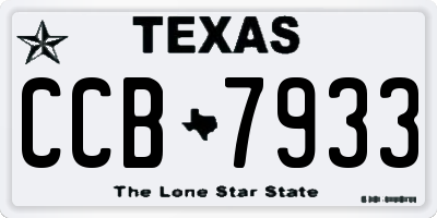 TX license plate CCB7933