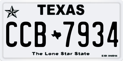 TX license plate CCB7934