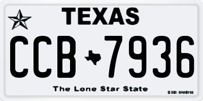 TX license plate CCB7936