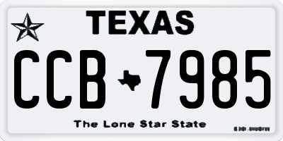 TX license plate CCB7985