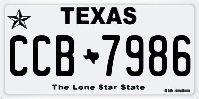 TX license plate CCB7986