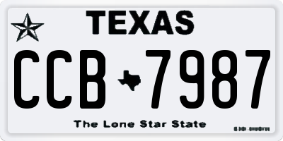 TX license plate CCB7987