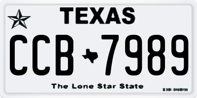 TX license plate CCB7989