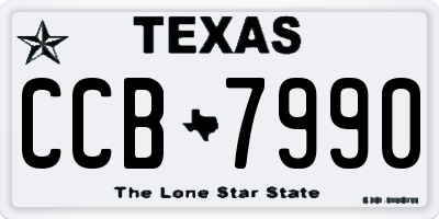 TX license plate CCB7990