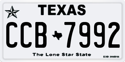 TX license plate CCB7992