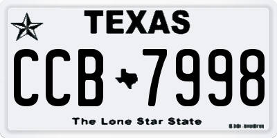 TX license plate CCB7998
