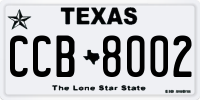 TX license plate CCB8002