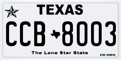 TX license plate CCB8003