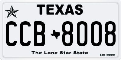 TX license plate CCB8008