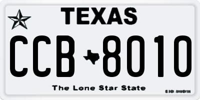 TX license plate CCB8010
