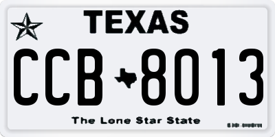TX license plate CCB8013