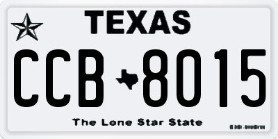 TX license plate CCB8015