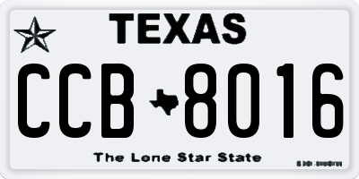 TX license plate CCB8016