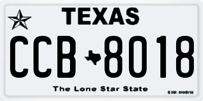 TX license plate CCB8018