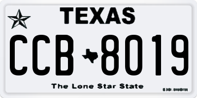 TX license plate CCB8019