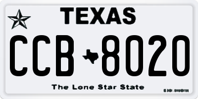 TX license plate CCB8020
