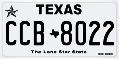 TX license plate CCB8022