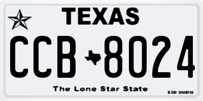 TX license plate CCB8024