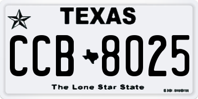 TX license plate CCB8025