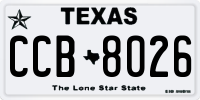 TX license plate CCB8026