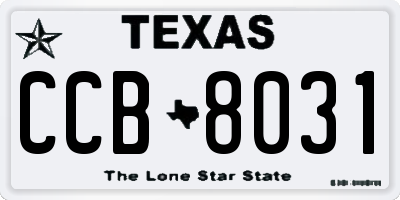 TX license plate CCB8031