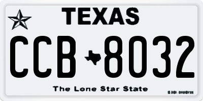 TX license plate CCB8032