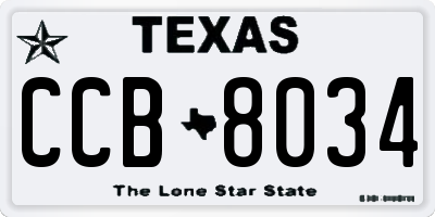 TX license plate CCB8034