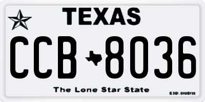 TX license plate CCB8036