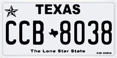 TX license plate CCB8038