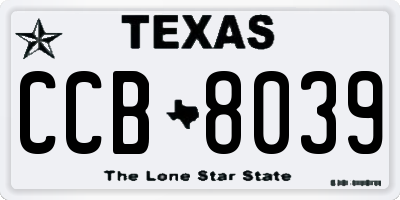 TX license plate CCB8039
