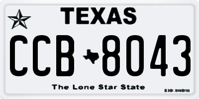TX license plate CCB8043