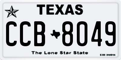 TX license plate CCB8049
