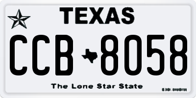TX license plate CCB8058