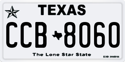TX license plate CCB8060
