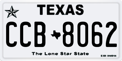 TX license plate CCB8062