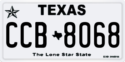TX license plate CCB8068