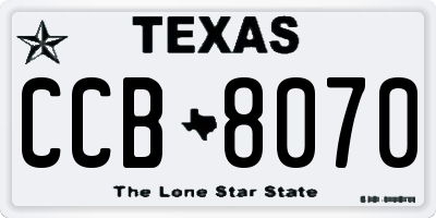 TX license plate CCB8070