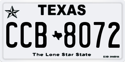 TX license plate CCB8072