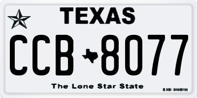 TX license plate CCB8077